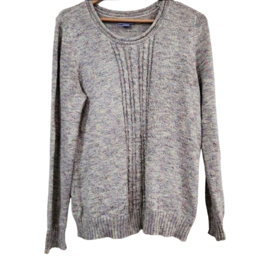 Laura Scott Ribbed Knit Confetti Colored Soft Sweater Size XL